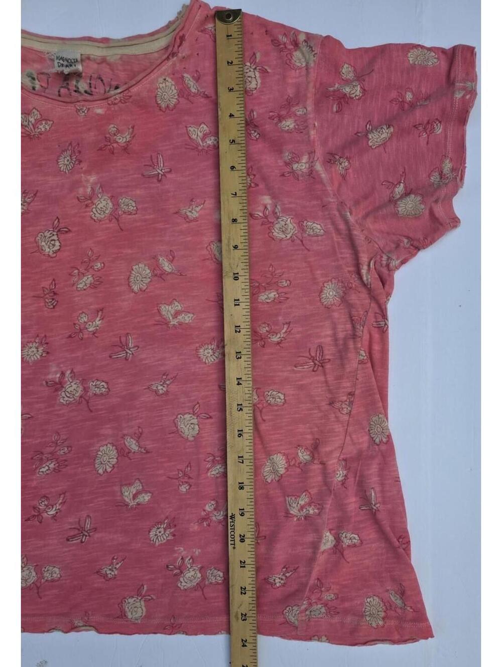 Magnolia Pearl Nectar Floral Boyfriend Tee in La Tuna- One Size Cotton - Picture 9 of 15